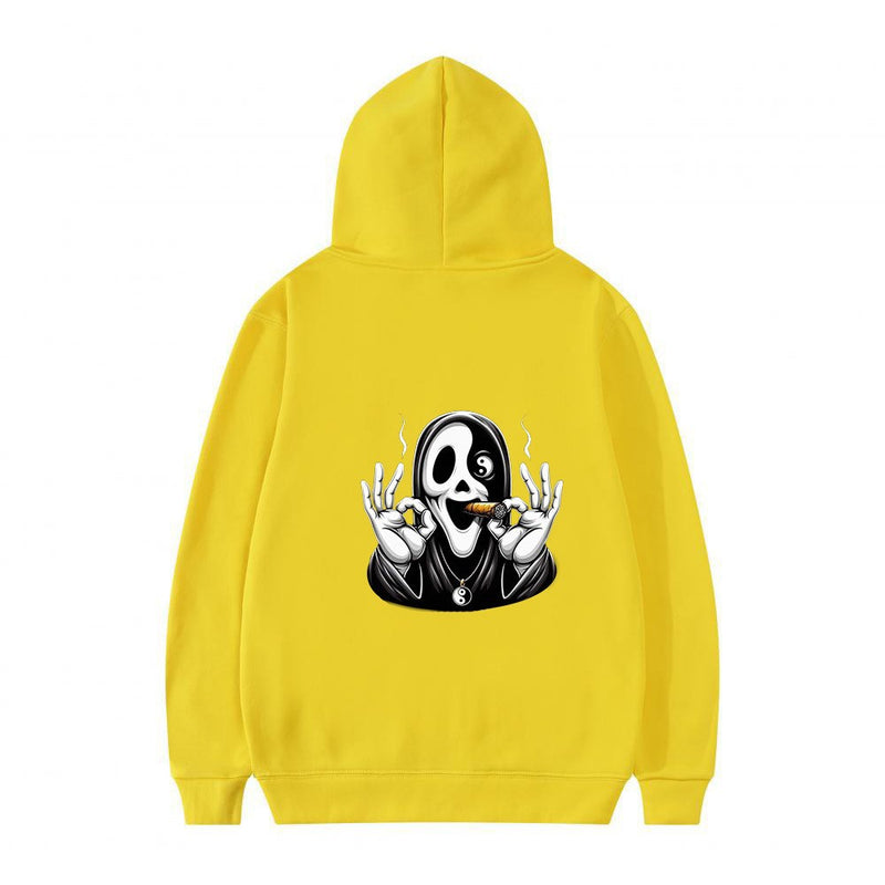Streetwear Skull Print Hoodie for Men and Women, Casual Sports Sweatshirt