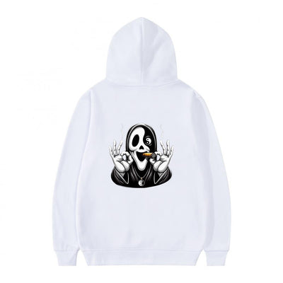 Streetwear Skull Print Hoodie for Men and Women, Casual Sports Sweatshirt