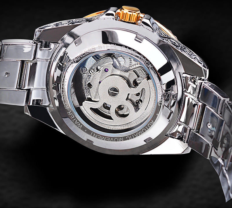 Watch for Men- Forsining Skeleton Carved Tourbillon Mechanical Watches Luxury Men's Wristwatch