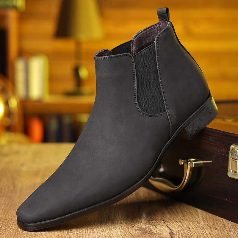Boots For Men- British-Style Suede Men's Chelsea Boots With Elastic Cuffs, Durable Low-Heeled Business Men's Boots, Cross-Border Dropshipping