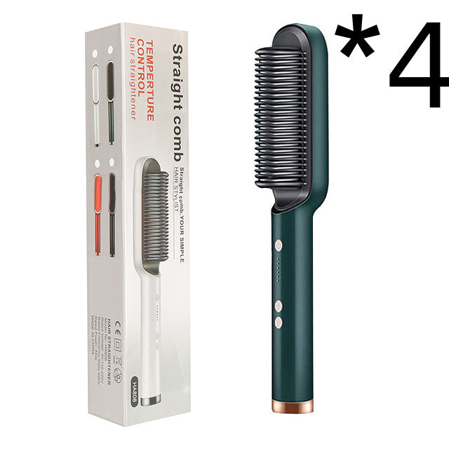 2-in-1 Straightener- New 2 In 1 Hair Straightener Hot Comb Negative Ion Curling Tong Dual-purpose Electric Hair Brush