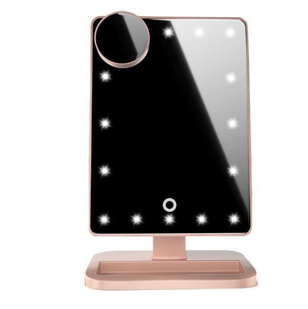Mirror- Touch Screen Makeup Mirror With 20 LED Light Bluetooth Music Speaker 10X Magnifying Mirrors Lights
