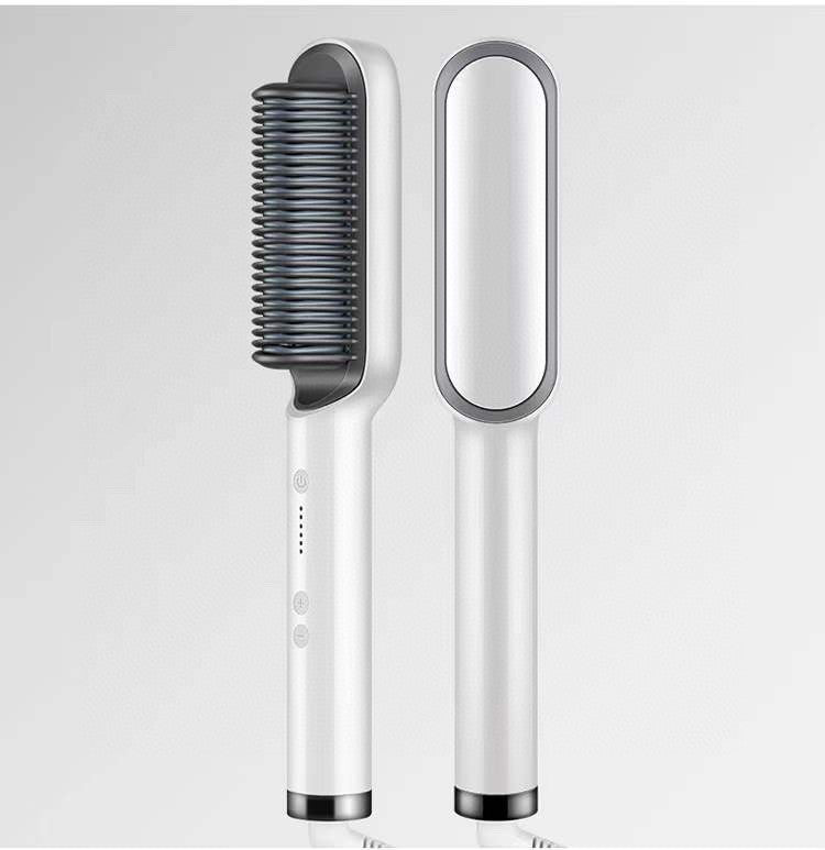 2-in-1 Straightener- New 2 In 1 Hair Straightener Hot Comb Negative Ion Curling Tong Dual-purpose Electric Hair Brush