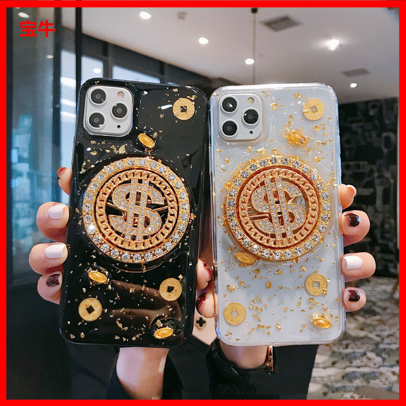 iPhone Cover- Mobile Case- 3D Diamond Dollar Turnplate Phone Case Luxury Designer