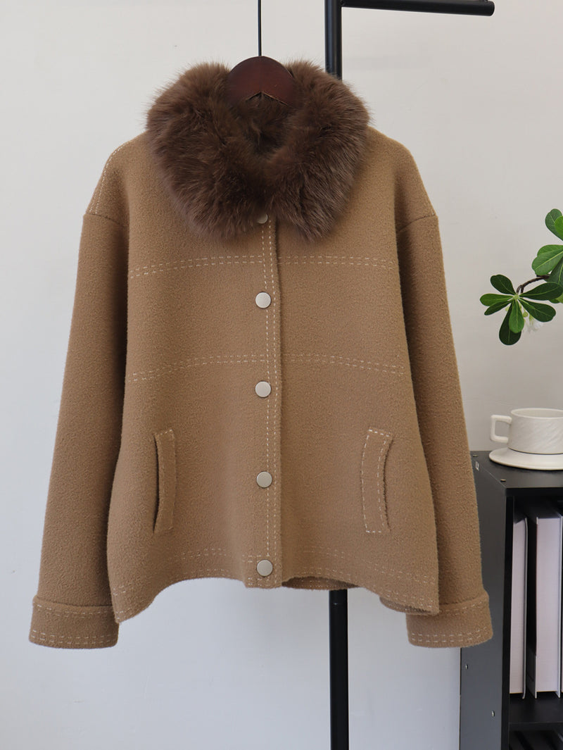 Loose collar long sleeved sweater