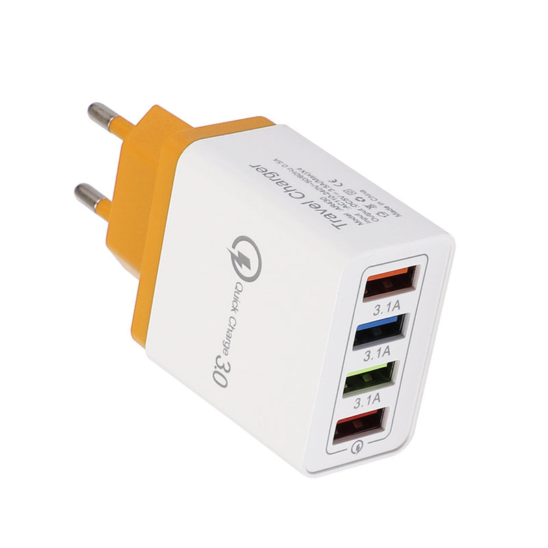 Adapter- USB Charger Quick Charge 3.0 4 Phone Adapter For Tablet Portable Wall Mobile Charger Fast Charger