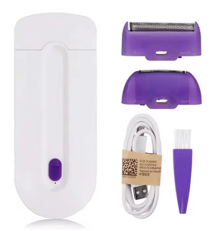 2 in 1 Electric Women Trimmer USB Rechargeable Induction Light Female Hair Remover Painless Shave Mini Shaver Body Face Shaver