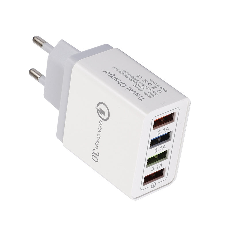 Adapter- USB Charger Quick Charge 3.0 4 Phone Adapter For Tablet Portable Wall Mobile Charger Fast Charger