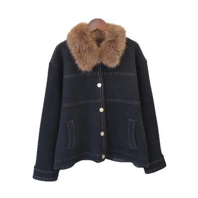 Loose collar long sleeved sweater