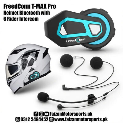 Freedconn T-Max Pro Helmet Bluetooth 6 Rider Intercon