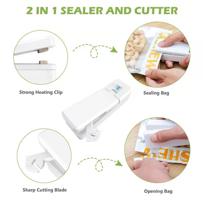 Package Sealer-Rechargeable Heat Sealer Mini Sealer Snack Sealer Home Sealer Portable Sealer