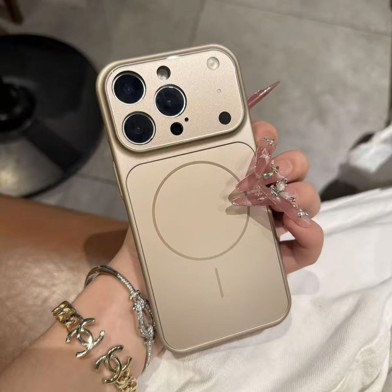 iPhone Cover- iPhone Case- Solid Color All-inclusive Magnetic Phone Case Nano Frosted Glass For Magsafe Phone Case For I Phone 17 Air 16 15 14 13 Pro Max Magnetic Wireless Charge Armor Cover