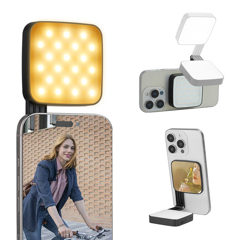 Magnetic- Square Magnetic-suction Foldable Dual-sided Fill Light For Mobile Livestreaming