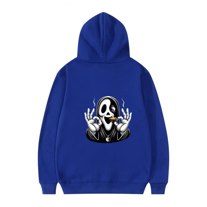 Streetwear Skull Print Hoodie for Men and Women, Casual Sports Sweatshirt