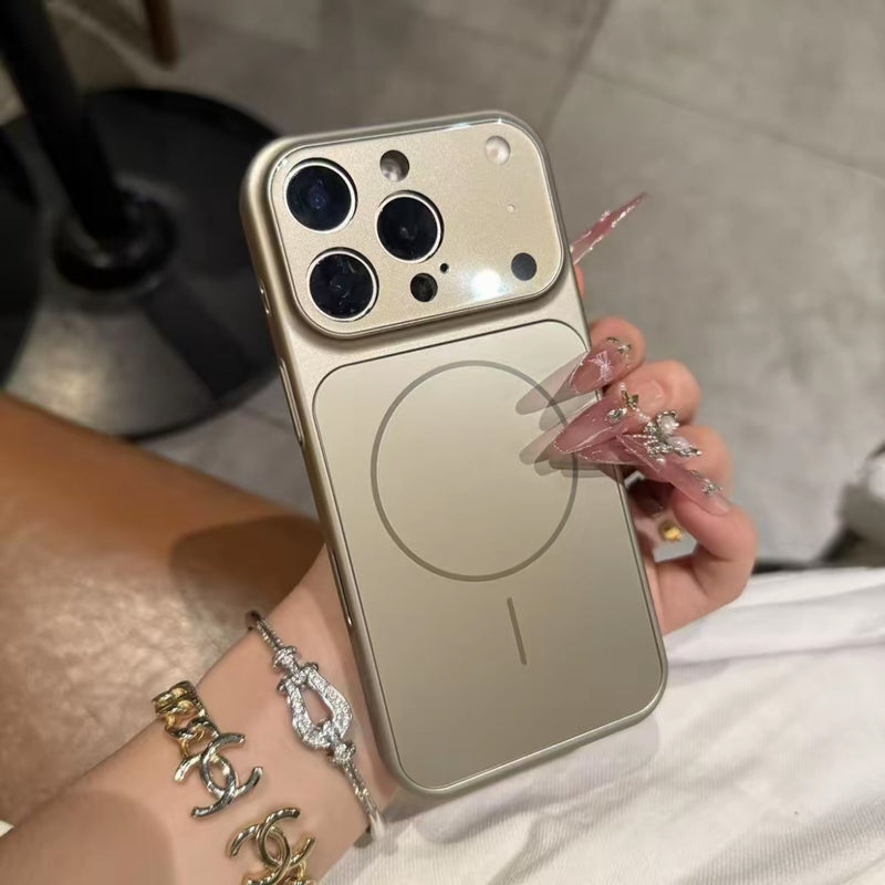 iPhone Cover- iPhone Case- Solid Color All-inclusive Magnetic Phone Case Nano Frosted Glass For Magsafe Phone Case For I Phone 17 Air 16 15 14 13 Pro Max Magnetic Wireless Charge Armor Cover