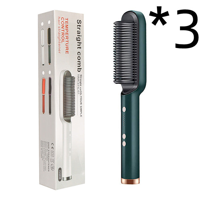 2-in-1 Straightener- New 2 In 1 Hair Straightener Hot Comb Negative Ion Curling Tong Dual-purpose Electric Hair Brush