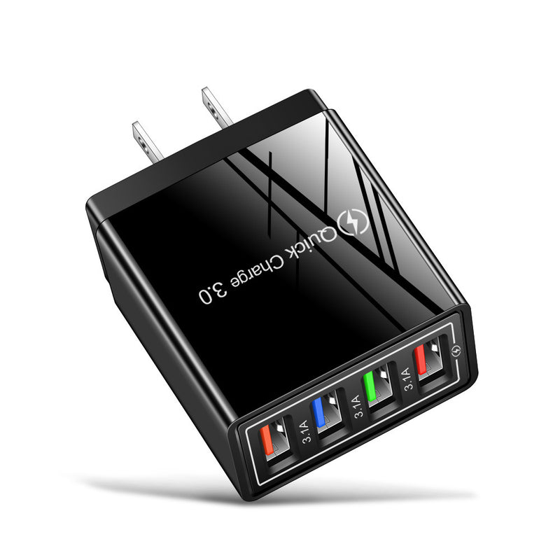 Adapter- USB Charger Quick Charge 3.0 4 Phone Adapter For Tablet Portable Wall Mobile Charger Fast Charger