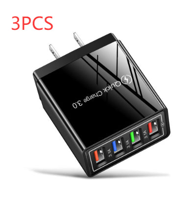 Adapter- USB Charger Quick Charge 3.0 4 Phone Adapter For Tablet Portable Wall Mobile Charger Fast Charger
