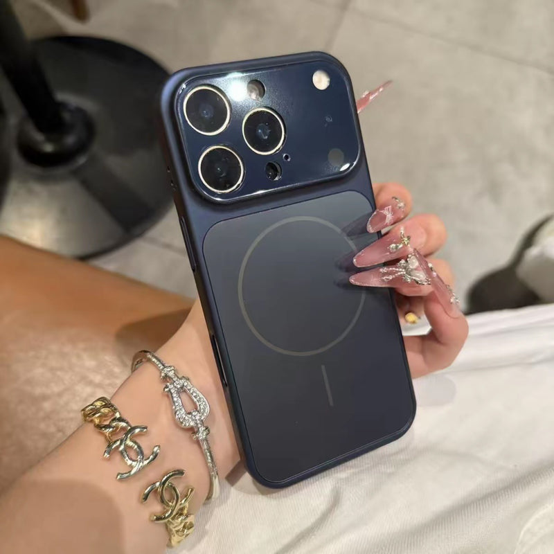 iPhone Cover- iPhone Case- Solid Color All-inclusive Magnetic Phone Case Nano Frosted Glass For Magsafe Phone Case For I Phone 17 Air 16 15 14 13 Pro Max Magnetic Wireless Charge Armor Cover