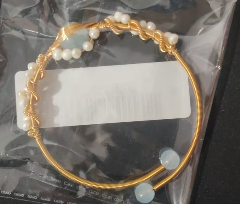 Bracelets For Women- Pearl Bracelets For Women Gold Plating Pearl Bracelet Gold Wire Braided Vintage Style Bracelets Cuff Bracelets Fashion Bracelet