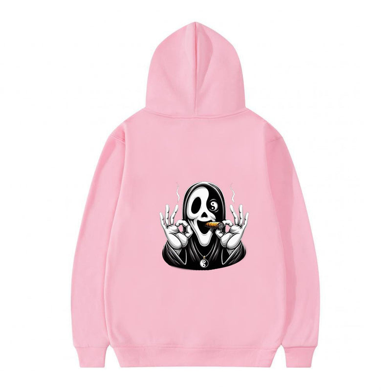 Streetwear Skull Print Hoodie for Men and Women, Casual Sports Sweatshirt