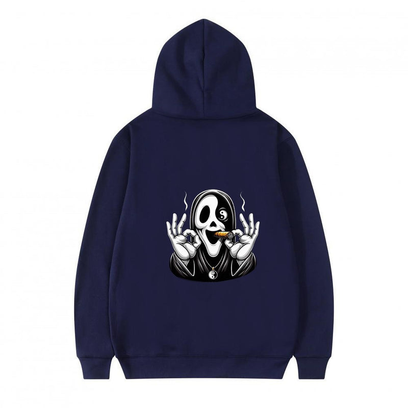 Streetwear Skull Print Hoodie for Men and Women, Casual Sports Sweatshirt