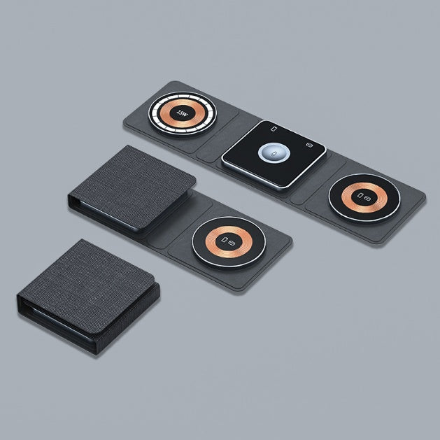 Wireless Charger- 3 IN 1 Magnetic Folding Wireless Charger Station For IPhone Transparent Fast Charging For IWatch And Airpods