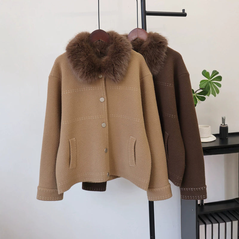 Loose collar long sleeved sweater