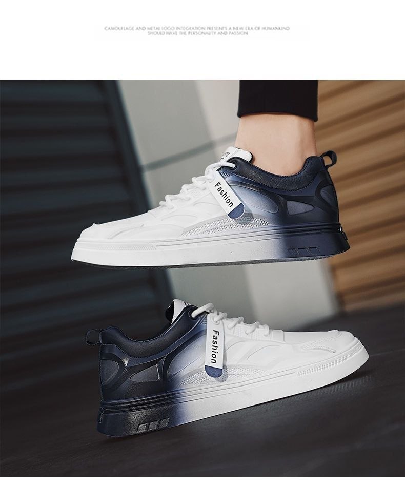 Men’s Gradient Blue-White Casual Sneakers | Lightweight Comfort Fashion Shoes