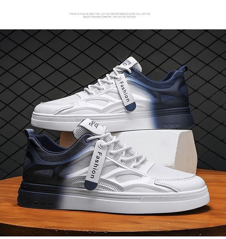Men’s Gradient Blue-White Casual Sneakers | Lightweight Comfort Fashion Shoes