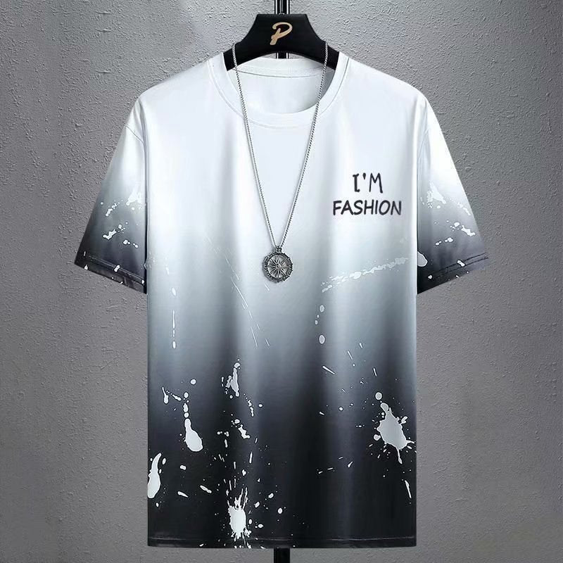 T Shirt For Men- Gradient Half-length Sleeve Versatile Casual T-shirt