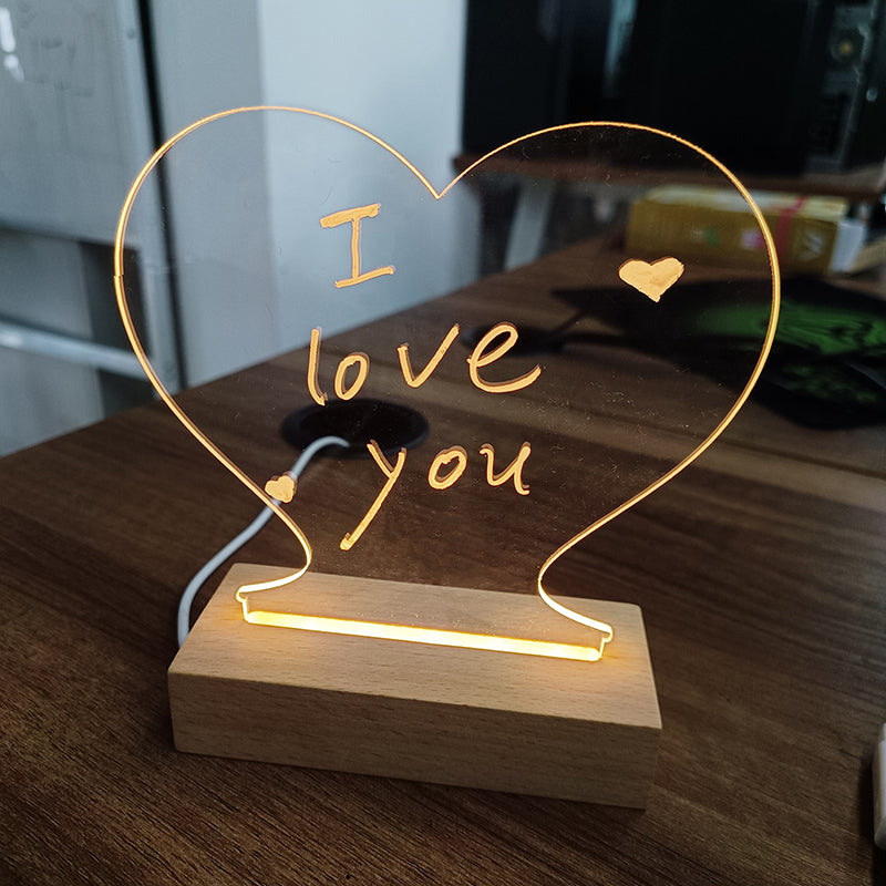 Light With Pen- Creative Note Board Creative Led Night Light USB Message Board Holiday Light With Pen Gift For Children Girlfriend Decoration Night Lamp