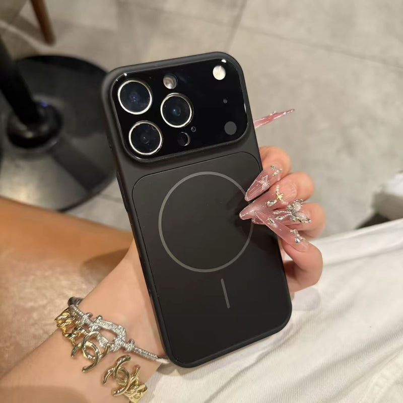 iPhone Cover- iPhone Case- Solid Color All-inclusive Magnetic Phone Case Nano Frosted Glass For Magsafe Phone Case For I Phone 17 Air 16 15 14 13 Pro Max Magnetic Wireless Charge Armor Cover