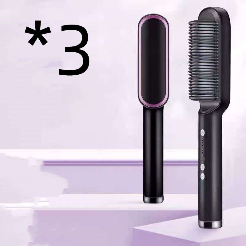 2-in-1 Straightener- New 2 In 1 Hair Straightener Hot Comb Negative Ion Curling Tong Dual-purpose Electric Hair Brush