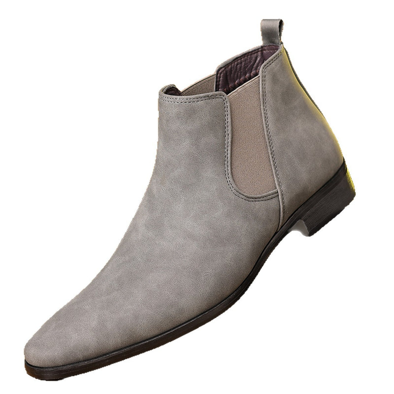 Boots For Men- British-Style Suede Men's Chelsea Boots With Elastic Cuffs, Durable Low-Heeled Business Men's Boots, Cross-Border Dropshipping
