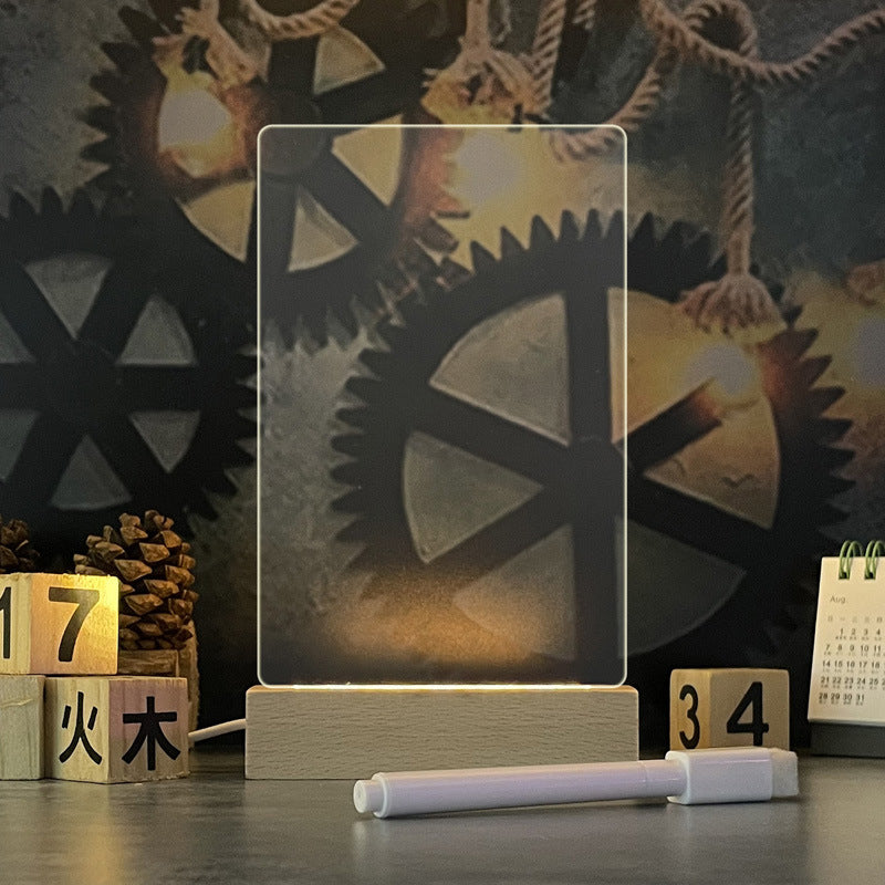 Light With Pen- Creative Note Board Creative Led Night Light USB Message Board Holiday Light With Pen Gift For Children Girlfriend Decoration Night Lamp