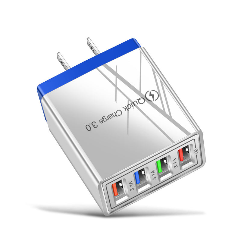Adapter- USB Charger Quick Charge 3.0 4 Phone Adapter For Tablet Portable Wall Mobile Charger Fast Charger