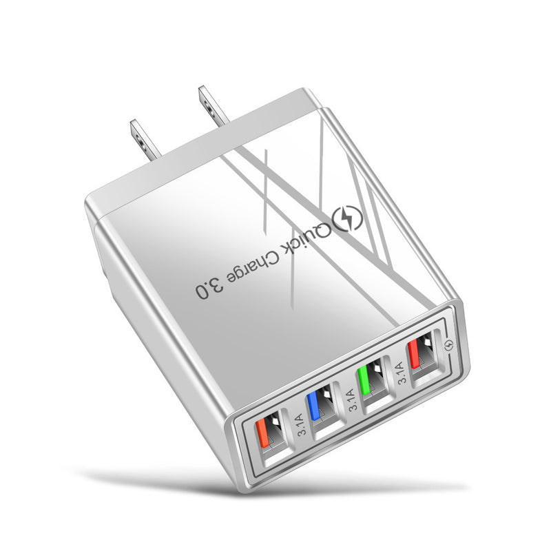 Adapter- USB Charger Quick Charge 3.0 4 Phone Adapter For Tablet Portable Wall Mobile Charger Fast Charger
