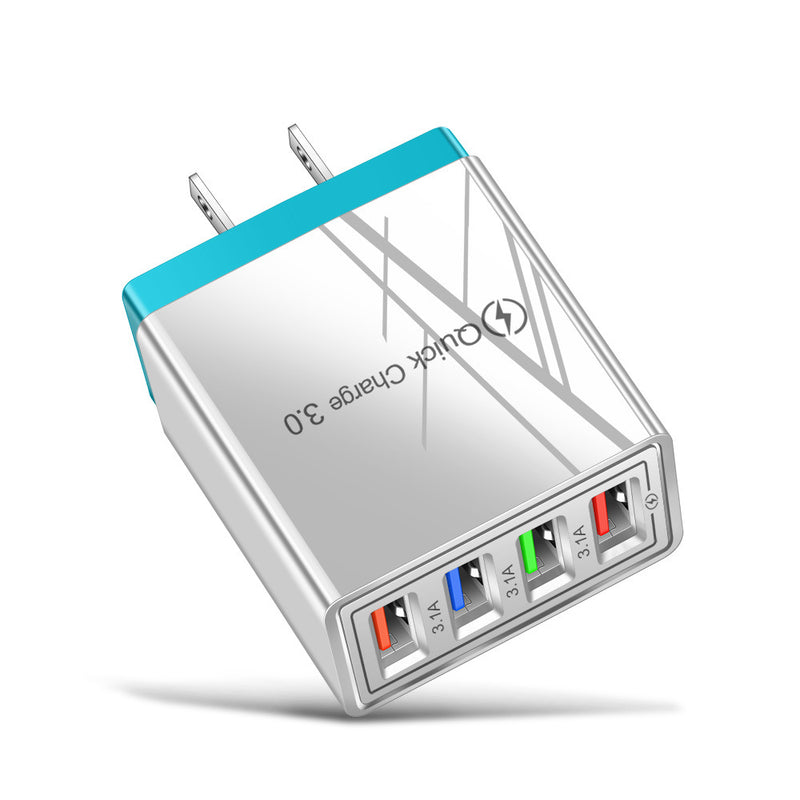 Adapter- USB Charger Quick Charge 3.0 4 Phone Adapter For Tablet Portable Wall Mobile Charger Fast Charger