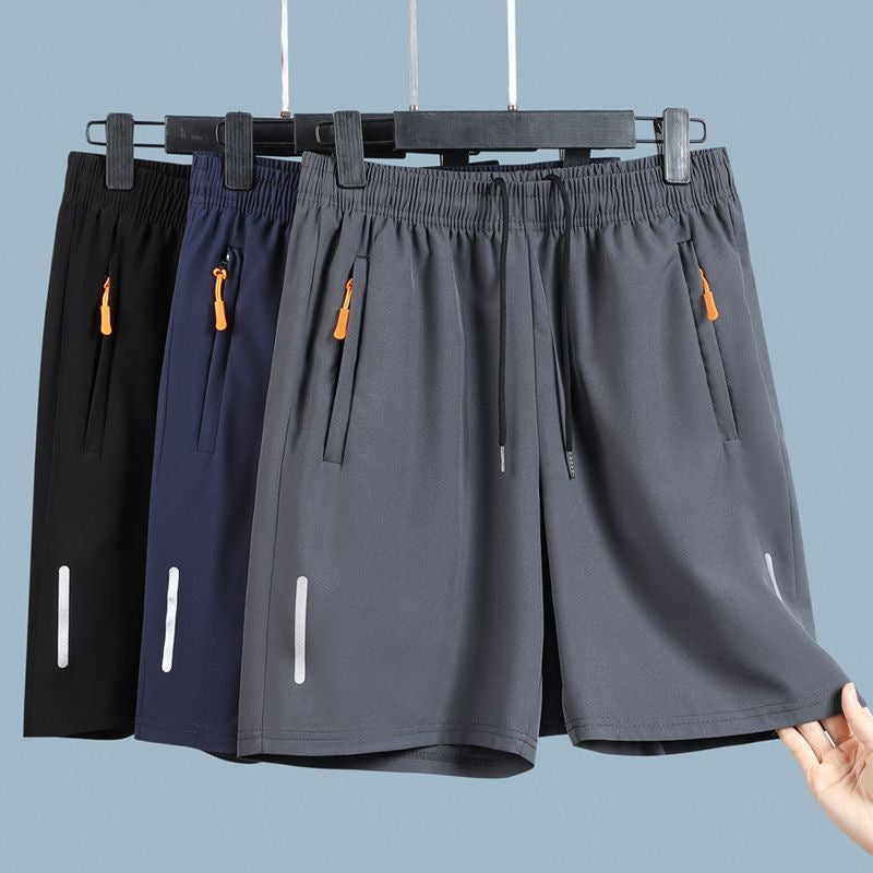 Men's Short- Mens Five-point Shorts Quick-drying High-end Ice Silk Breathable