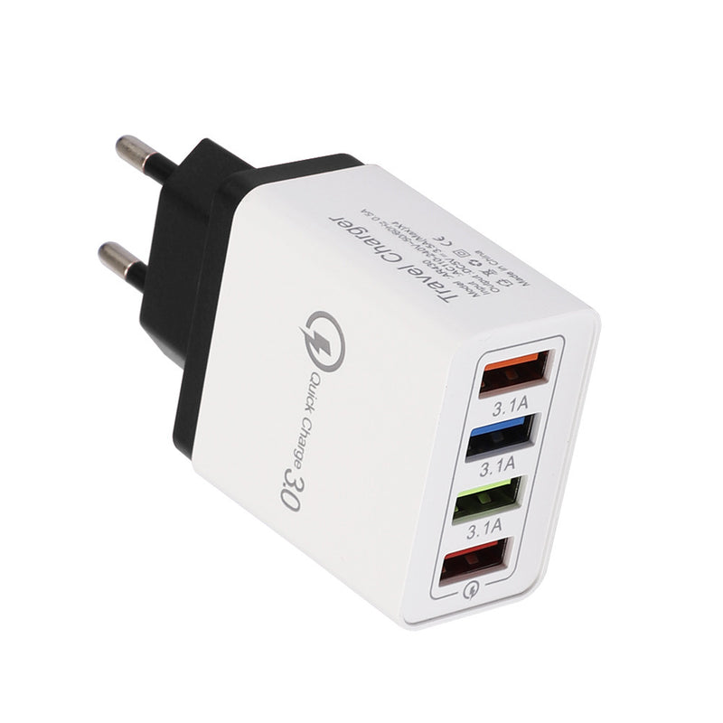 Adapter- USB Charger Quick Charge 3.0 4 Phone Adapter For Tablet Portable Wall Mobile Charger Fast Charger
