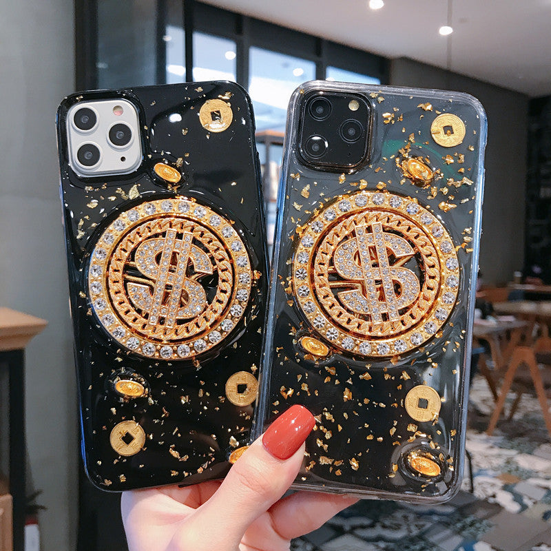 iPhone Cover- Mobile Case- 3D Diamond Dollar Turnplate Phone Case Luxury Designer