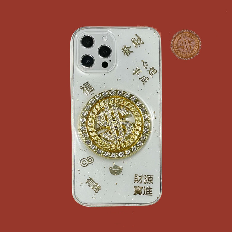iPhone Cover- Mobile Case- 3D Diamond Dollar Turnplate Phone Case Luxury Designer