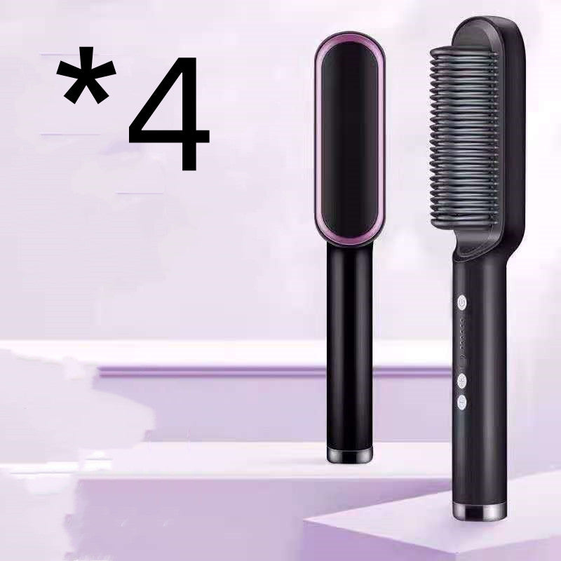 2-in-1 Straightener- New 2 In 1 Hair Straightener Hot Comb Negative Ion Curling Tong Dual-purpose Electric Hair Brush