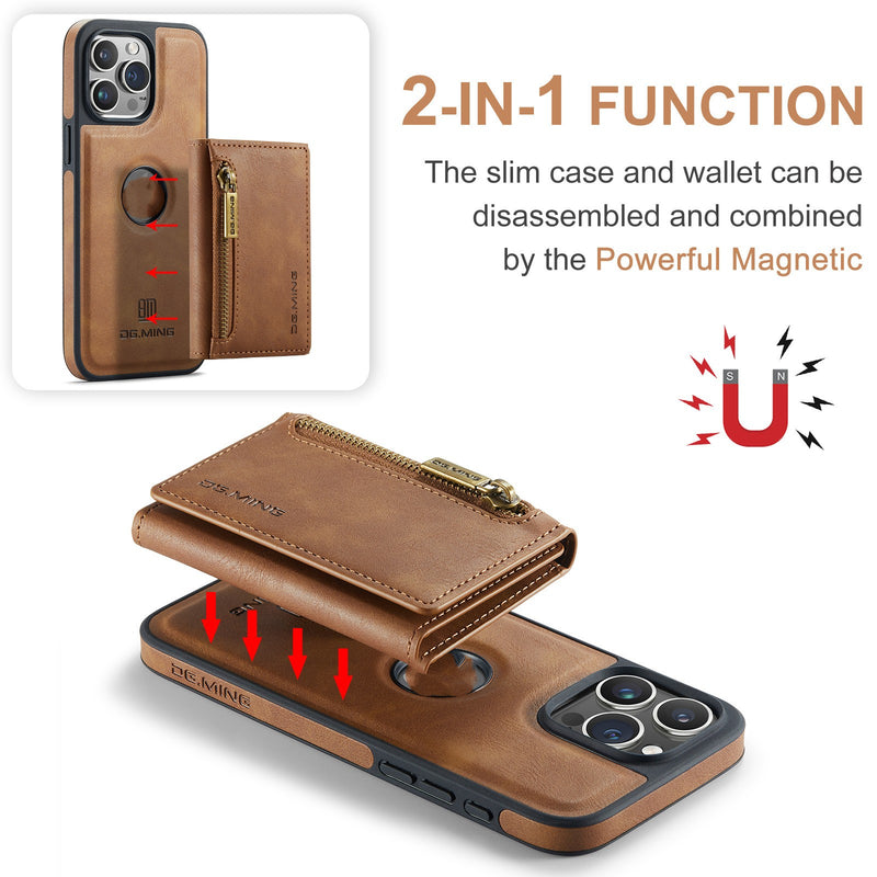 iPhone Cover- Wireless Charger Phone Case Magnetic Card Holder Protective Sleeve