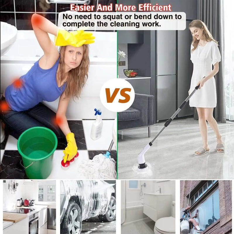 Powerful Cordless Electric Spin Scrubber Multipurpose Cleaning Brush for Shower Sink Tile Grout Kitchen Bathroom