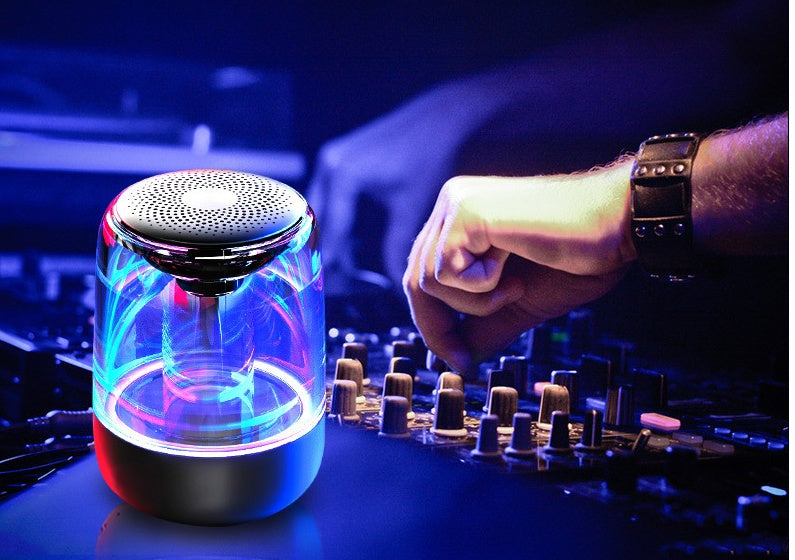 Speaker- Portable Speakers Bluetooth Column Wireless Bluetooth Speaker Powerful Bass Radio with Variable Color LED Light