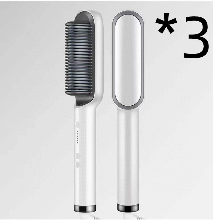 2-in-1 Straightener- New 2 In 1 Hair Straightener Hot Comb Negative Ion Curling Tong Dual-purpose Electric Hair Brush