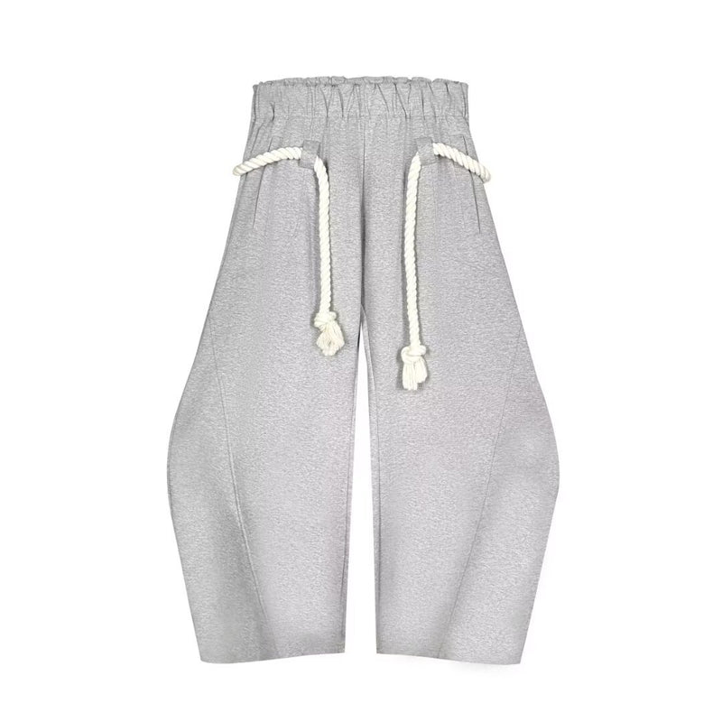 Pants For Men- Women- Retro Gray Sports Wide-leg Pants Loose Casual Pants