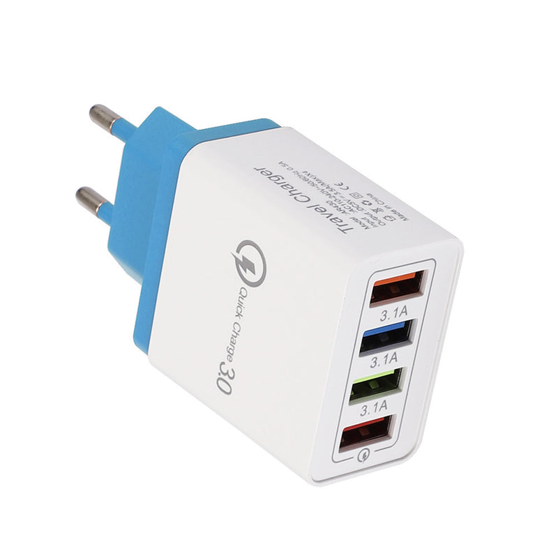 Adapter- USB Charger Quick Charge 3.0 4 Phone Adapter For Tablet Portable Wall Mobile Charger Fast Charger